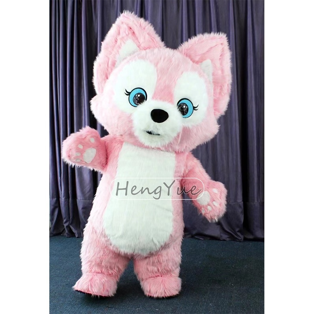 Lovely Inflatable Pink Foxes Mascot Costume Christmas Fox Polar Bear Halloween  Cartoon Cosplay Mascotte For Adult