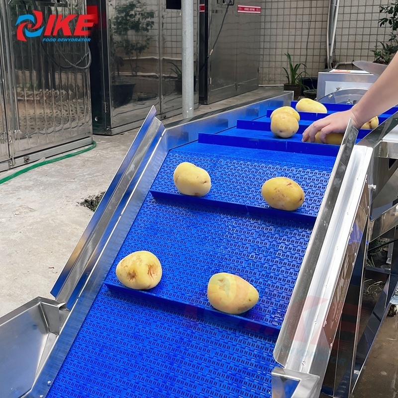 Potato chips peeling and cutting machine industrial potato chips making machine