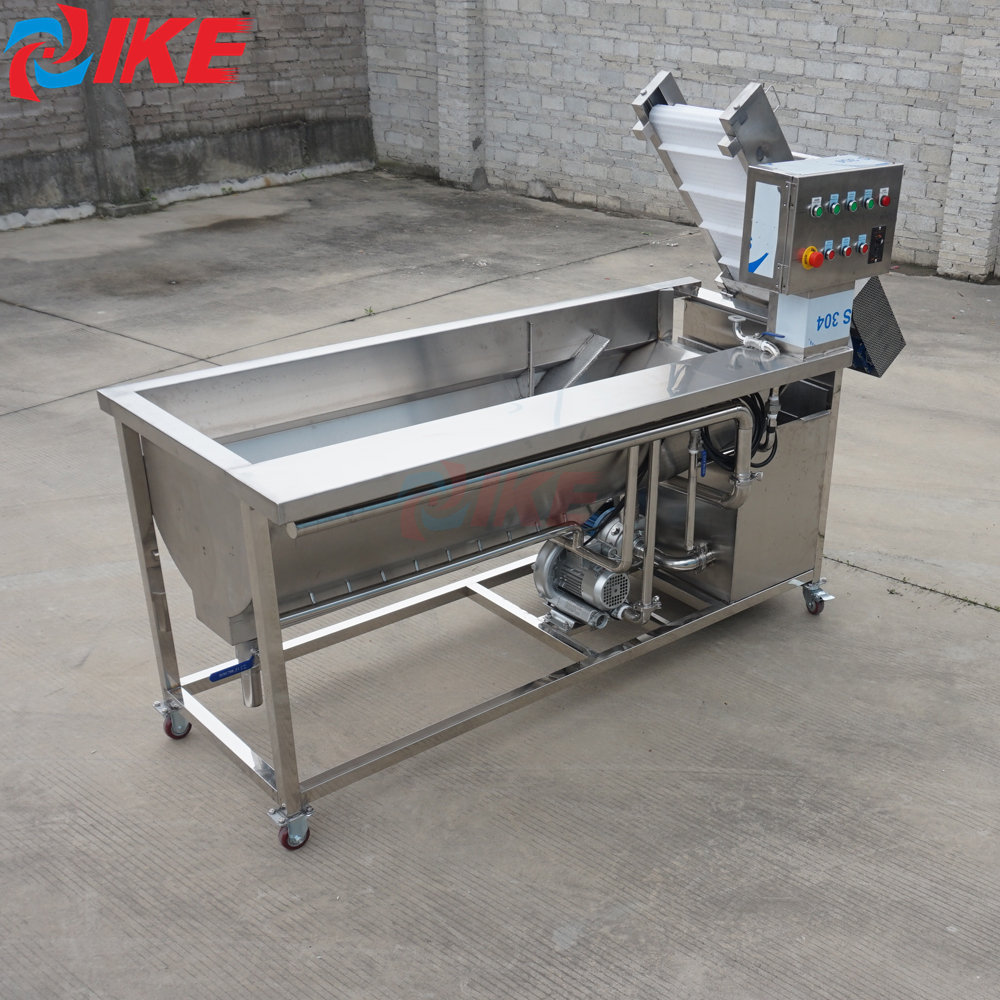 Commercial Food Washing Machine Efficient Clean Mango Stainless Steel Eddy Current Apple Washing Equipment