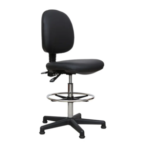 Ergonomic Standing Reception Desk Leather Drafting Chair Drafting Stool with footrest