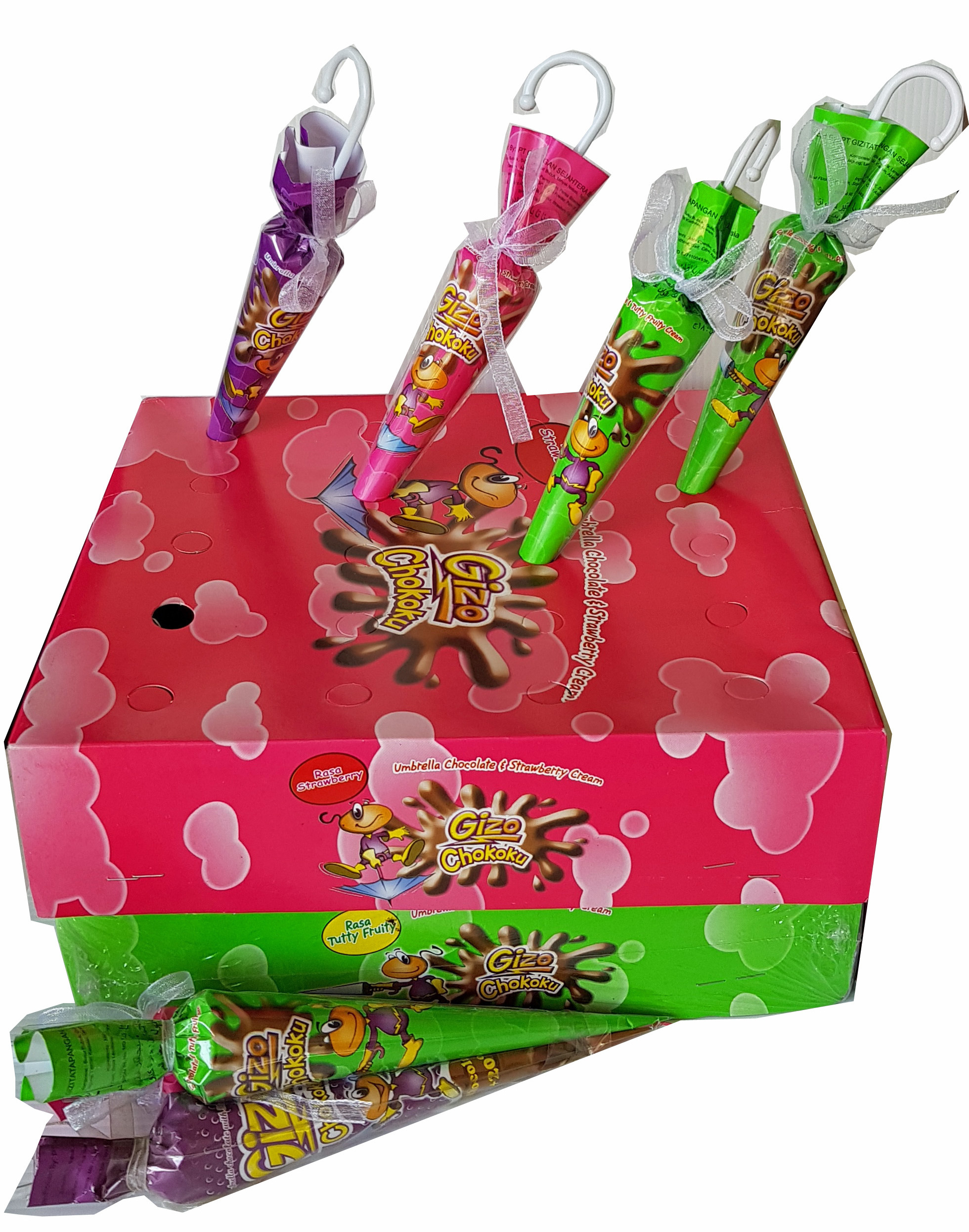 WHOLESALE Confectionery Chokoku Umbrella 18g Box Chocolate and Cream Sweet Candy Indonesia Products. HOT SALE