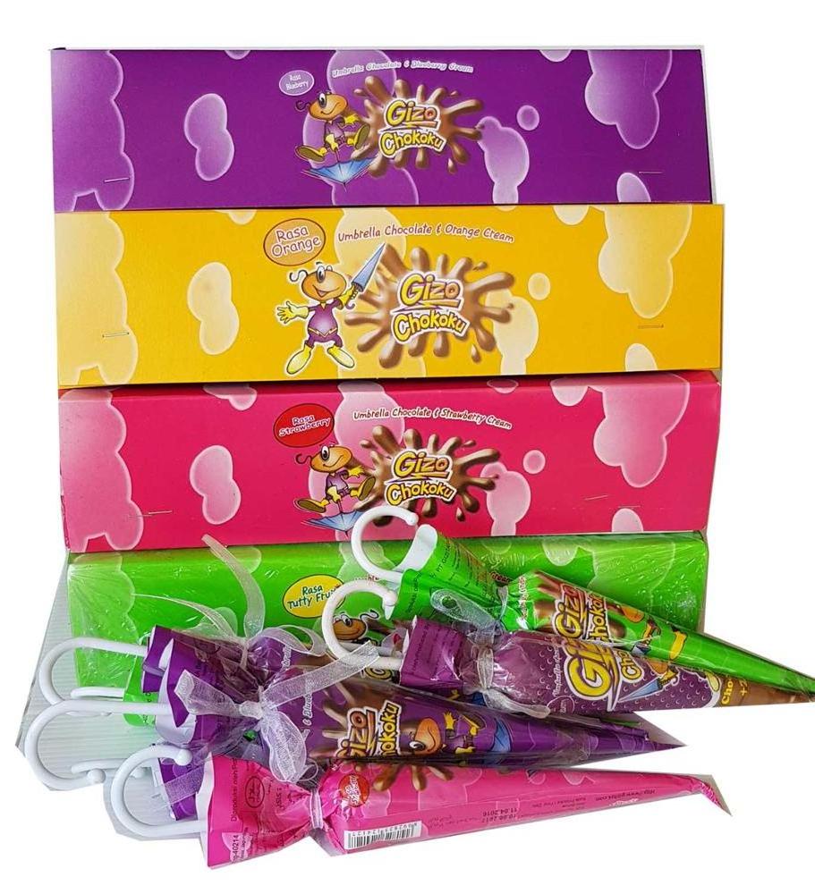 WHOLESALE Confectionery Chokoku Umbrella 18g Box Chocolate and Cream Sweet Candy Indonesia Products. HOT SALE