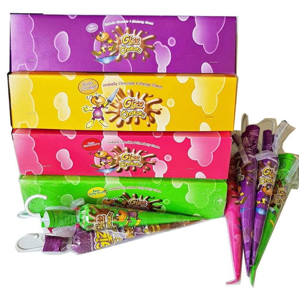 WHOLESALE Confectionery Chokoku Umbrella 18g Box Chocolate and Cream Sweet Candy Indonesia Products. HOT SALE