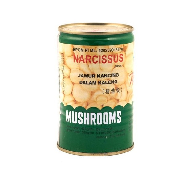 WHOLESALE Canned Vegetables Narcissus Mushroom 425 gr Soups Stews Stir-fries Indonesia Products. CHEAP