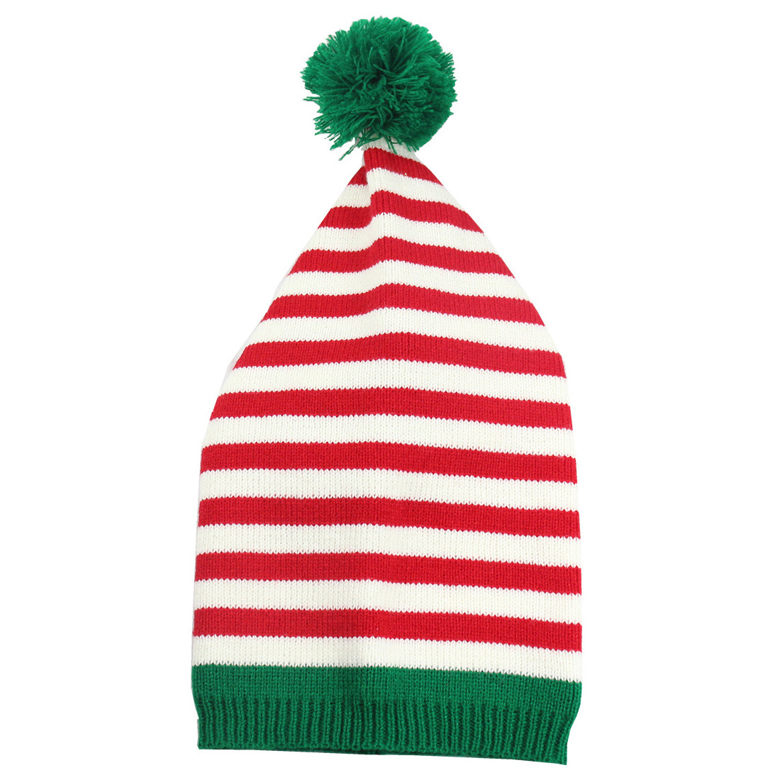 HZM-23245 Christmas Knitted Hats for Adults Slouchy Hats Elf Santa Beanies Hat Red and Green Knit Crochet Cap