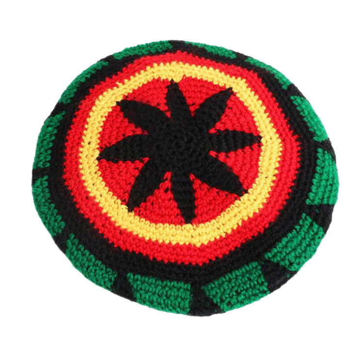 HZM-18162  Rasta Dredlock wig Reggae crochet cap Jamaican Bob Marley Beret Hats