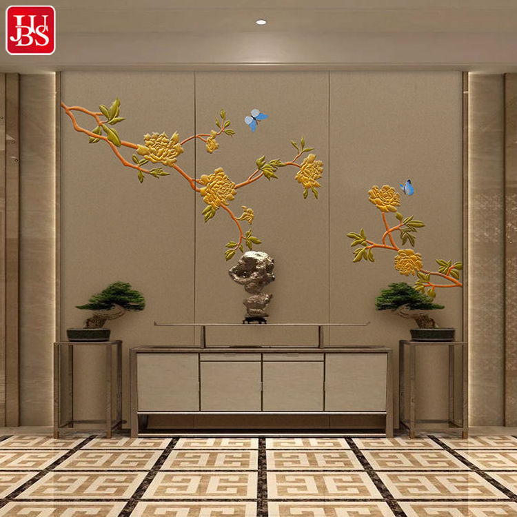 Custom 3D Flower bud pattern leaf living room den dining room background mural wallpaper