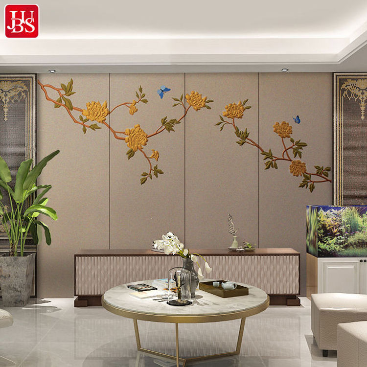 Custom 3D Flower bud pattern leaf living room den dining room background mural wallpaper