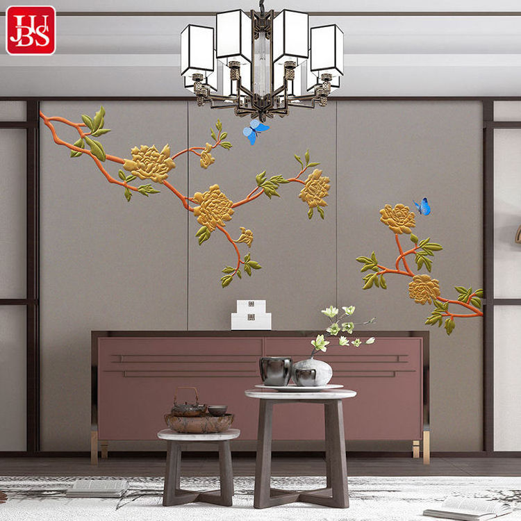 Custom 3D Flower bud pattern leaf living room den dining room background mural wallpaper