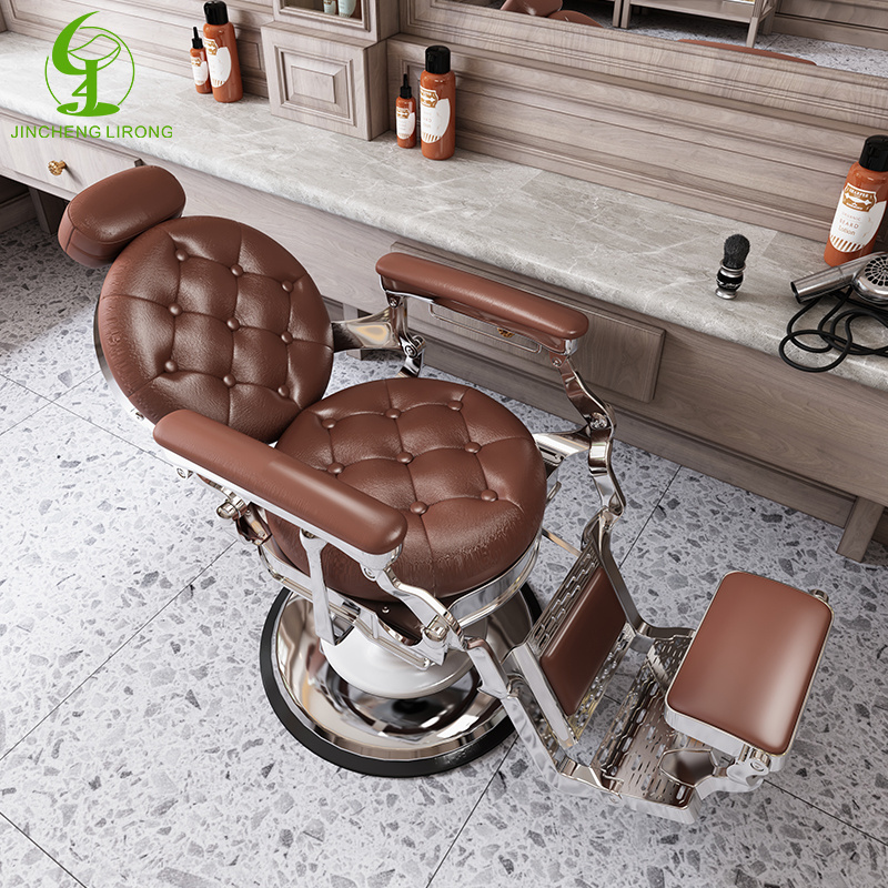 JINCHENG Hydraulic Barber Chair Men Barber Chair Salon Barber Furniture Chair Supplier Factory Custom Vintage Modern 1 Set