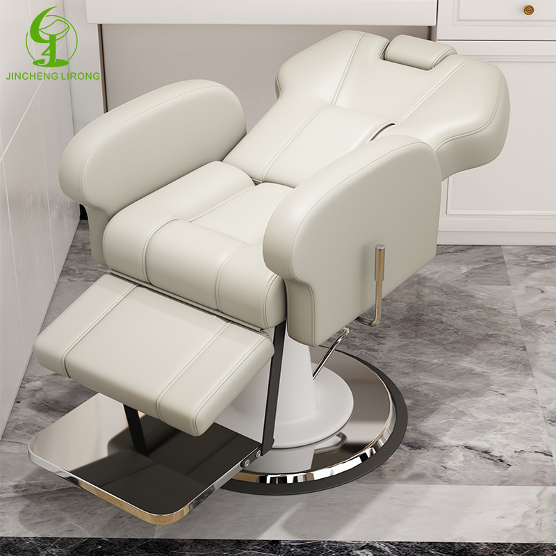 JINCHENG Vintage Furniture Beauty Barber Styling Hair Salon Chair Salon Heavy Duty Hydraulic Hot Sale Stainless Steel Fashion