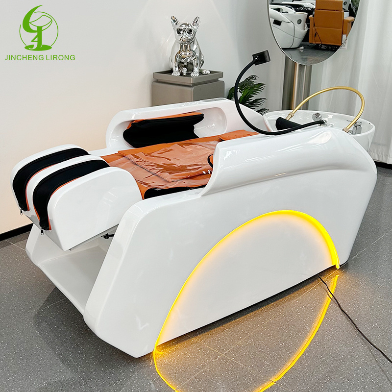 JINCHENG Luxury massage beauty salon with multi stage shampoo chairs water circulation incense LED ambient light shampoo bed