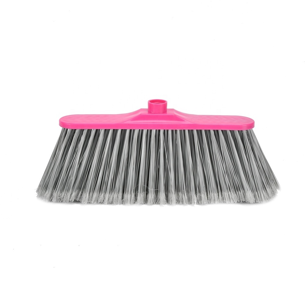 Long Plastic Handle Street Cleaning Broom Home Use PVC Plastic Broom Stick with PP Broom Head