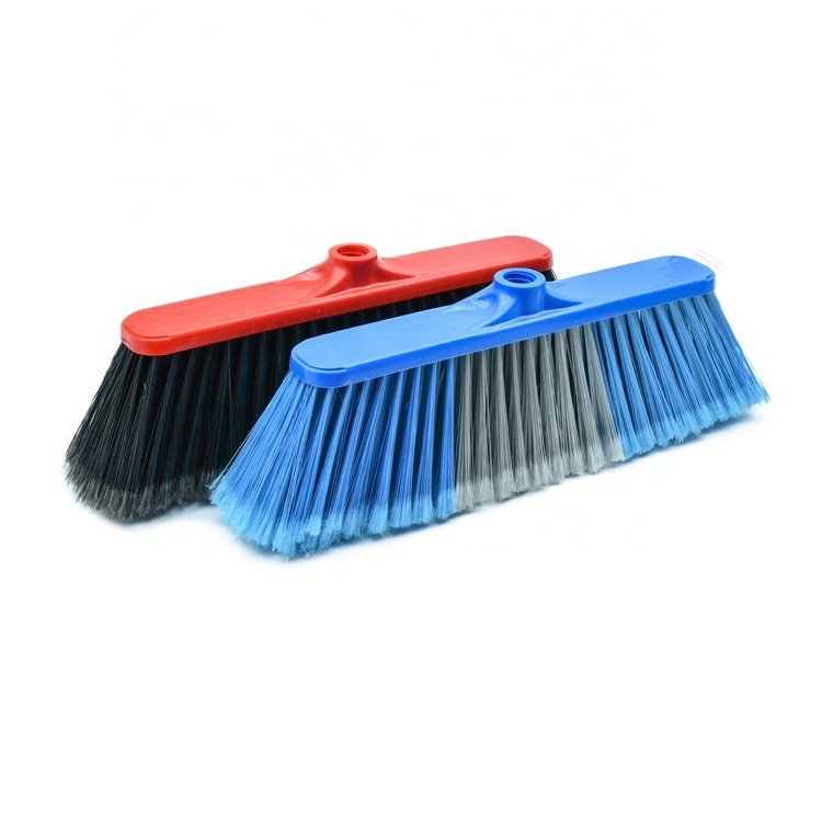 Long Plastic Handle Street Cleaning Broom Home Use PVC Plastic Broom Stick with PP Broom Head