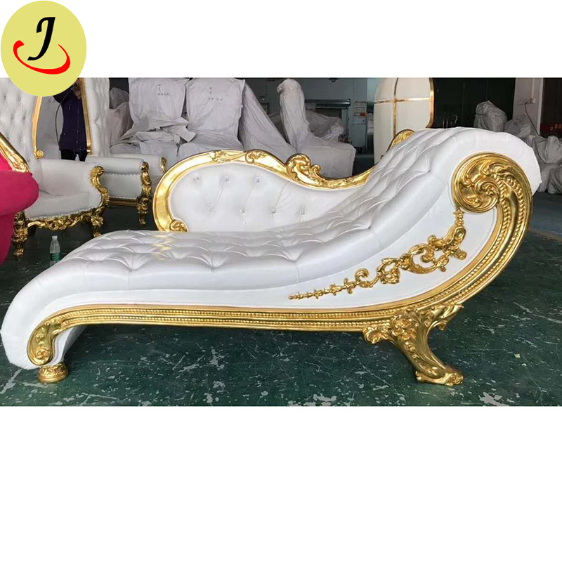 Cheap price bride and groom leather sofa gold wedding throne chairs