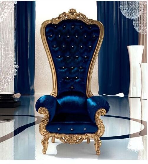 Silver Luxury Royal solid wood velvet Throne Chairs/sofa For Sale