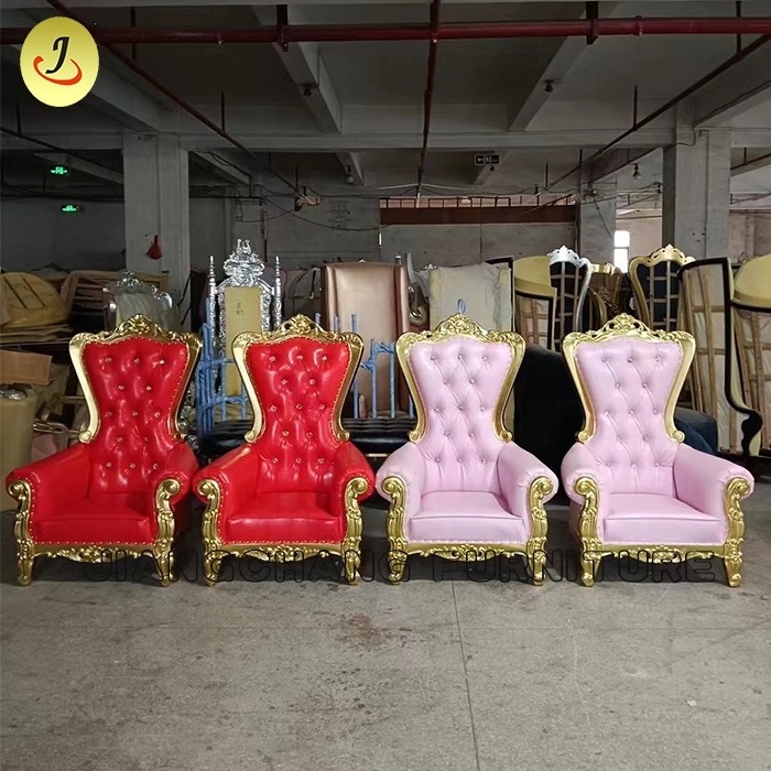 gold luxury birthday wedding King Throne Chair kids for sale kids throne chair For Wedding And Queen Chair Rental