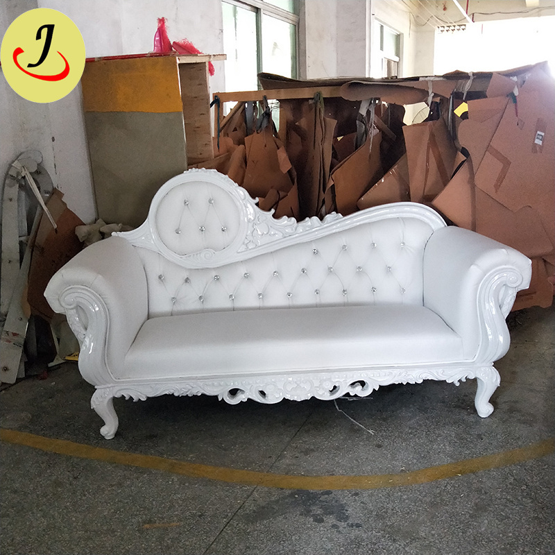 Cheap price bride and groom leather sofa gold wedding throne chairs