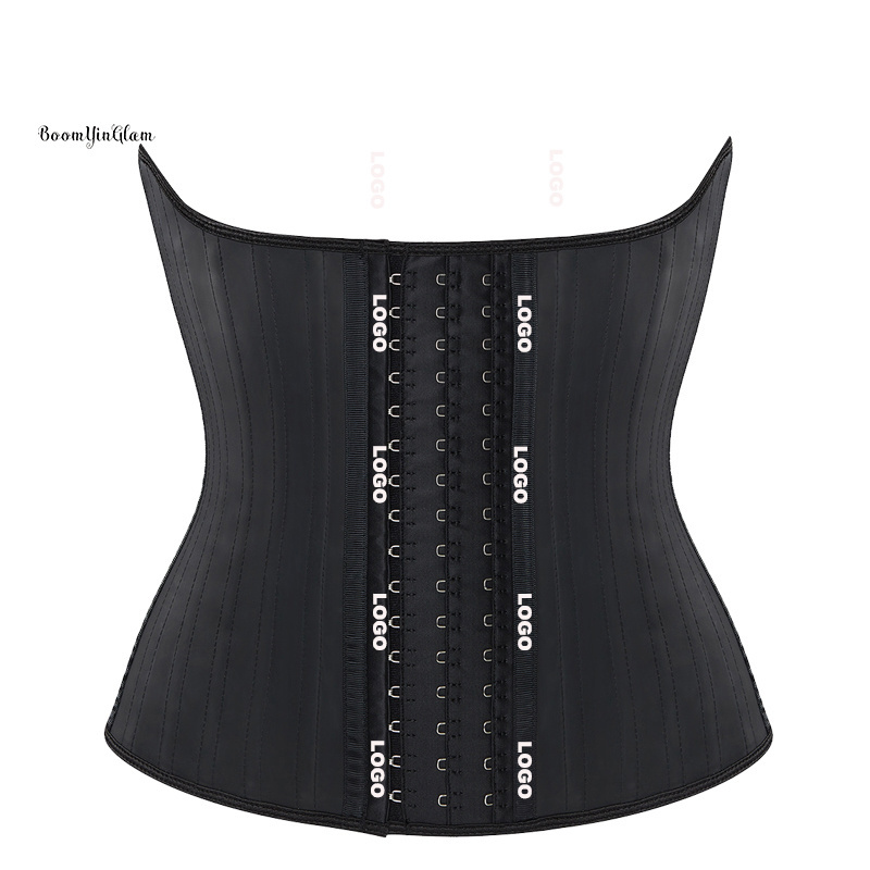 new curve high quality latex 16 Hooks And Eyes 25-rod  Long Torso Slimming Belt Colombian Seamless Waist Trainer Belt with logo