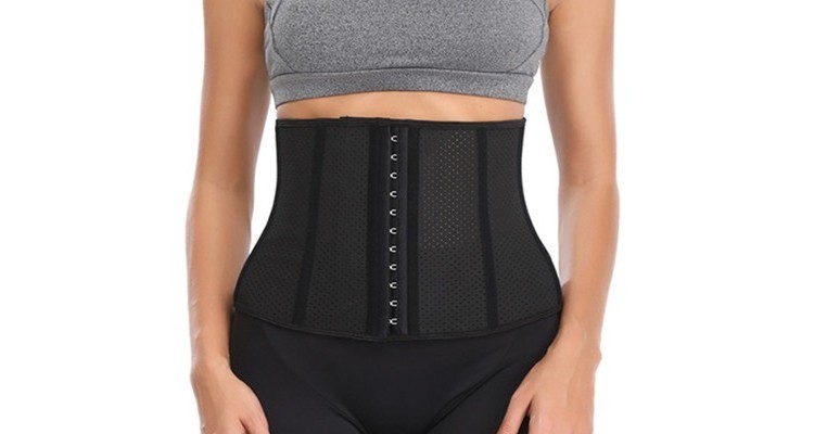 3 Rows Of Hooks Breathable Material Women Latex Short Torso Waist Trainer Corset Workout Slimming Body Shaper