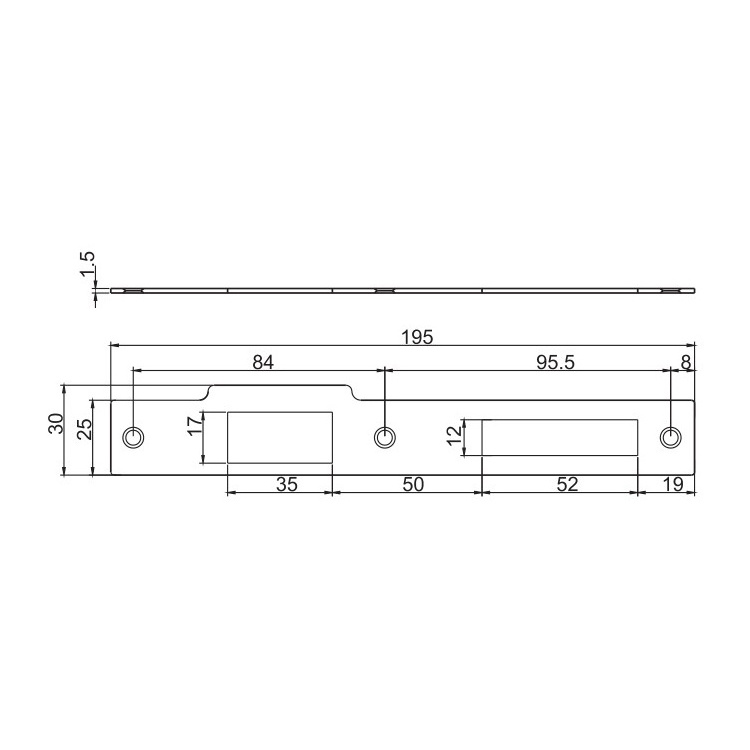 Stainless Steel 201 & 304 Euro Groove 23mm Groove Door Lock Strike Locking Plate Flat For Single Point & Multi Points Lock