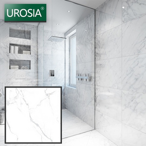 Modern Bangladesh Price Bathroom Smooth White Marble Floor Wall Porcelain Tiles With Grey Vein Marble Tiles