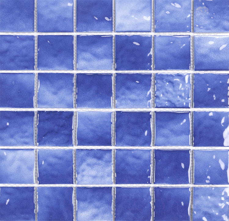 Modern 3D Mosaic Tile 300x300 Mixed Blue Swimming Pool Ceramic Cube for Bathroom and Kitchen Glazed Floor Tile