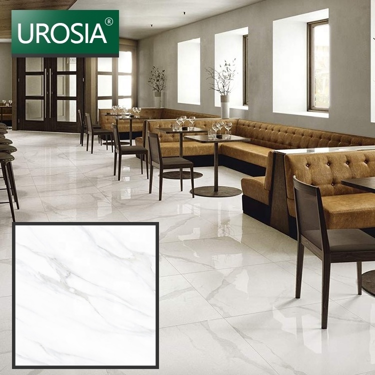 Modern Bangladesh Price Bathroom Smooth White Marble Floor Wall Porcelain Tiles With Grey Vein Marble Tiles