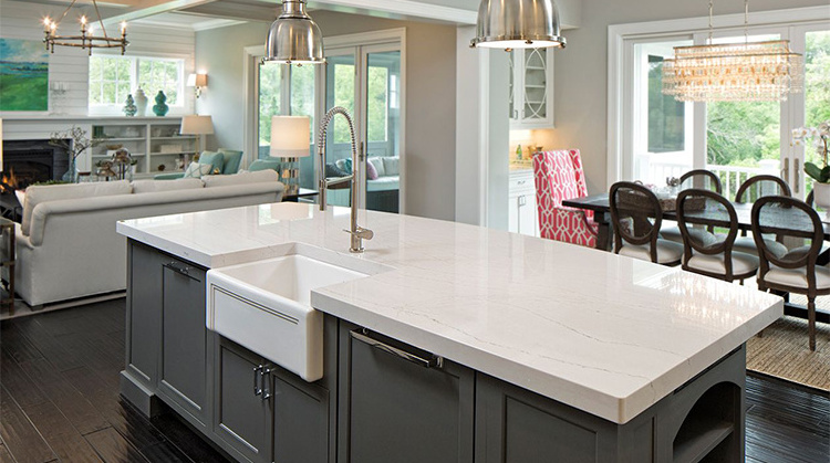 Carrara Engineered Quartz Countertops Solid Surface Slab White Carrara Marble Quartz Slab