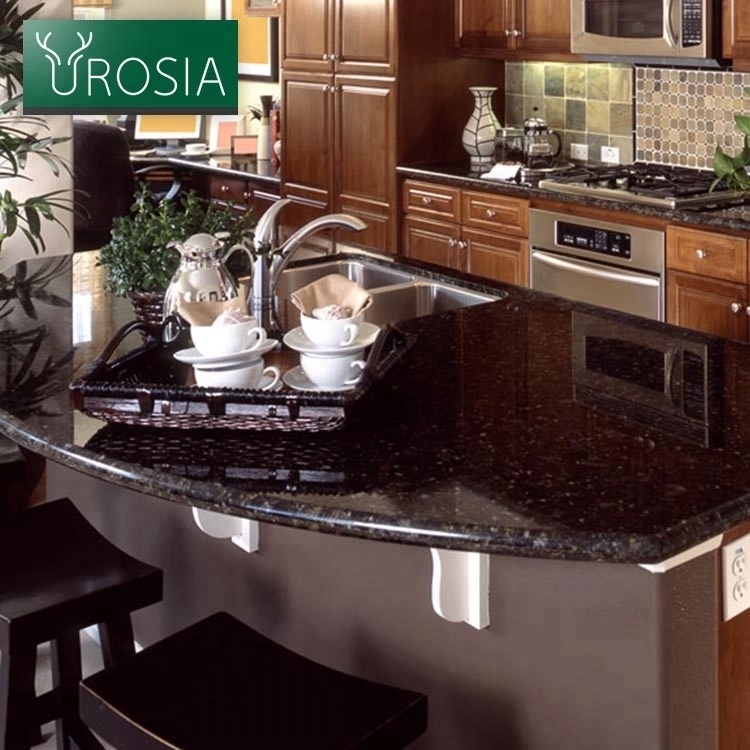 Black Sparkle Mirror Artificial Quartz Stone Countertops Cheap Price