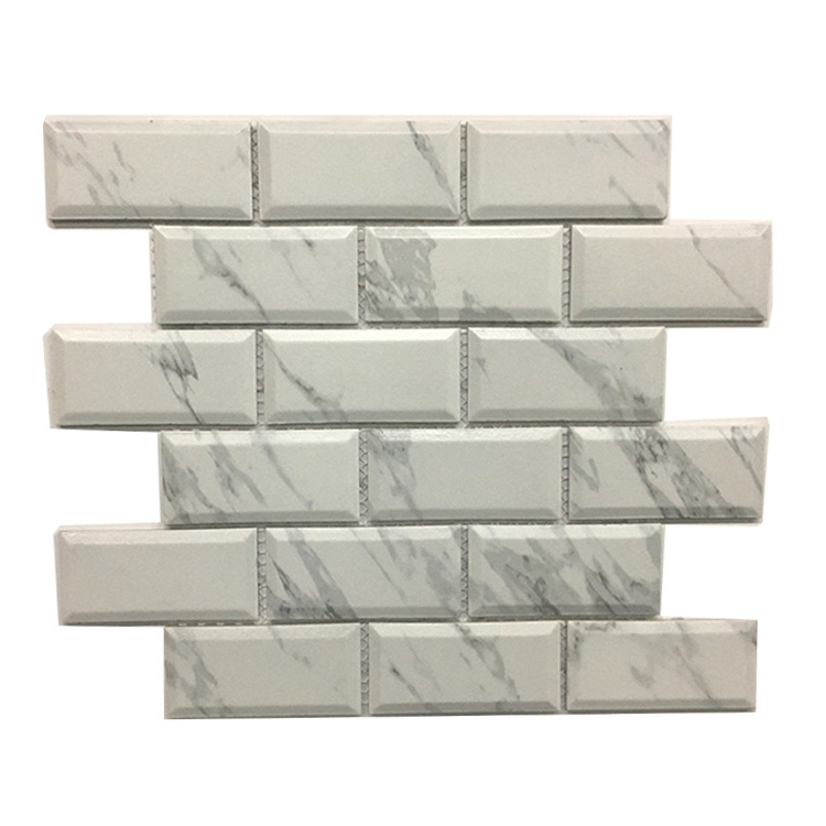 Modern Design 290mm x 290mm White Porcelain Carrara Subway Tile Waterproof Bathroom Wall Tiles in Philippines with Matte Luster