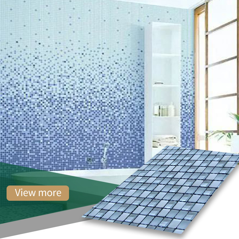 Modern 3D Mosaic Tile 300x300 Mixed Blue Swimming Pool Ceramic Cube for Bathroom and Kitchen Glazed Floor Tile