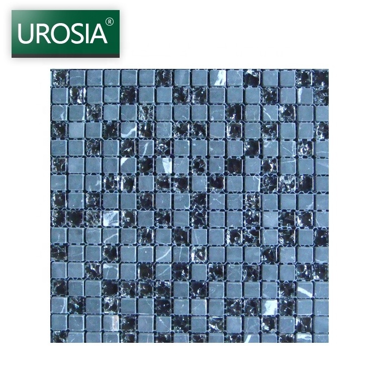 kitchen Backsplash mosaic for washroom wall background / foshan swimming pool glass light blue square mosaic