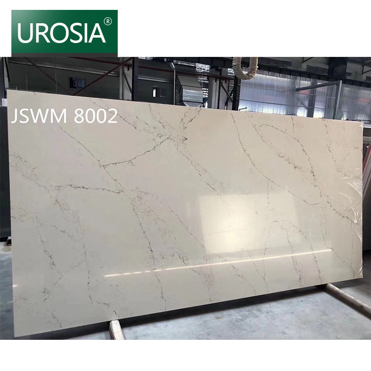 Carrara Engineered Quartz Countertops Solid Surface Slab White Carrara Marble Quartz Slab