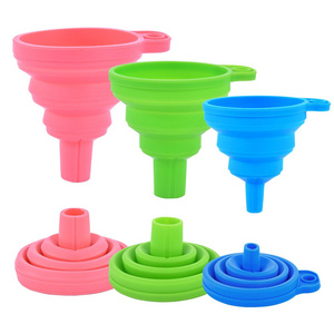 2023 Hot Selling Food Grade Collapsible Kitchen Gadgets Cooking Utensils Accessories Foldable Silicone Funnel