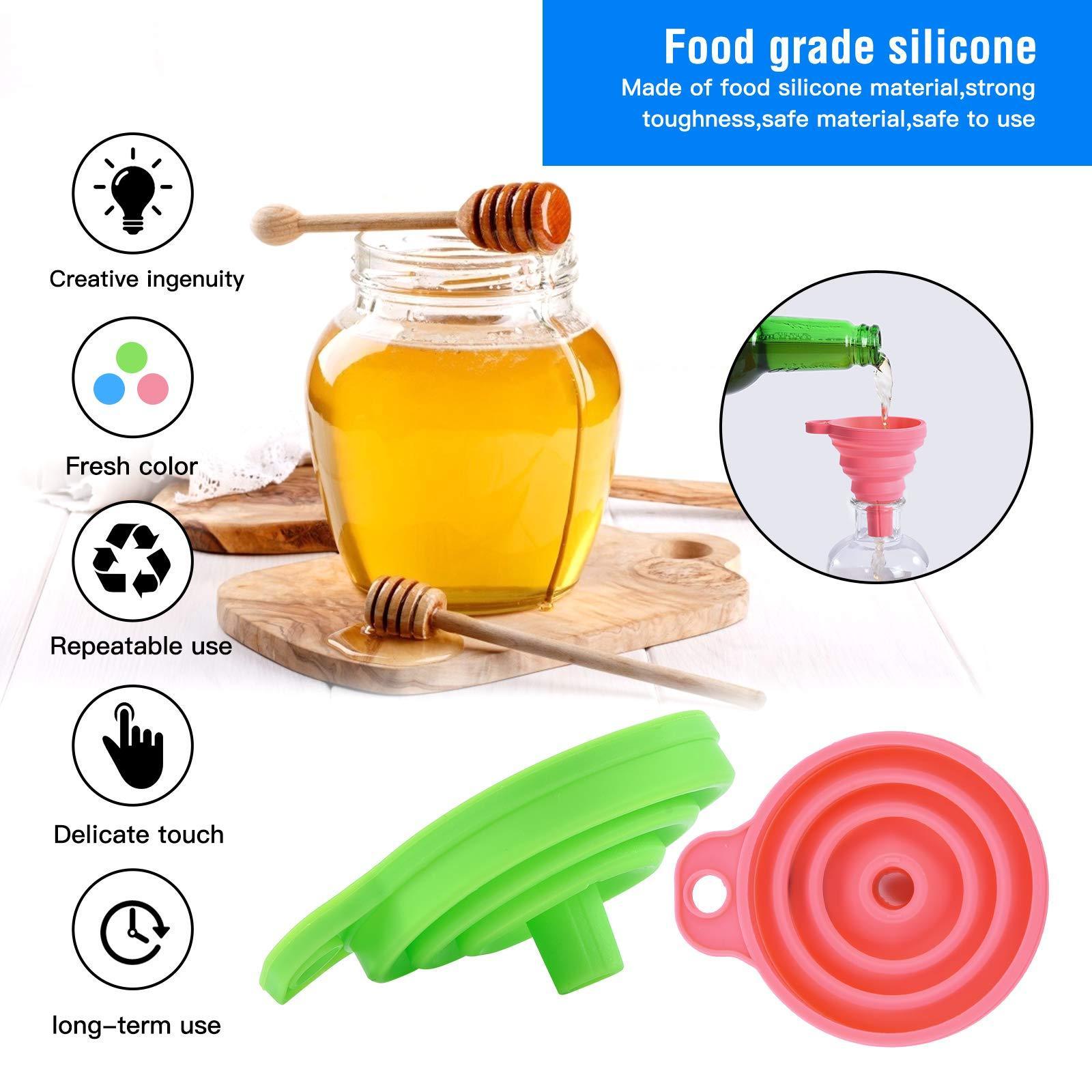 2023 Hot Selling Food Grade Collapsible Kitchen Gadgets Cooking Utensils Accessories Foldable Silicone Funnel