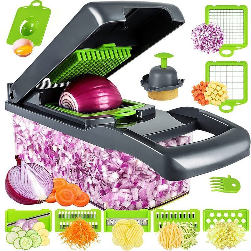 Wholesale Kitchen Gadgets Accessories 14 In 1 Fruit Vegetable Chopper Tools Onion Garlic Press Utensils Mandoline Cheese Grater