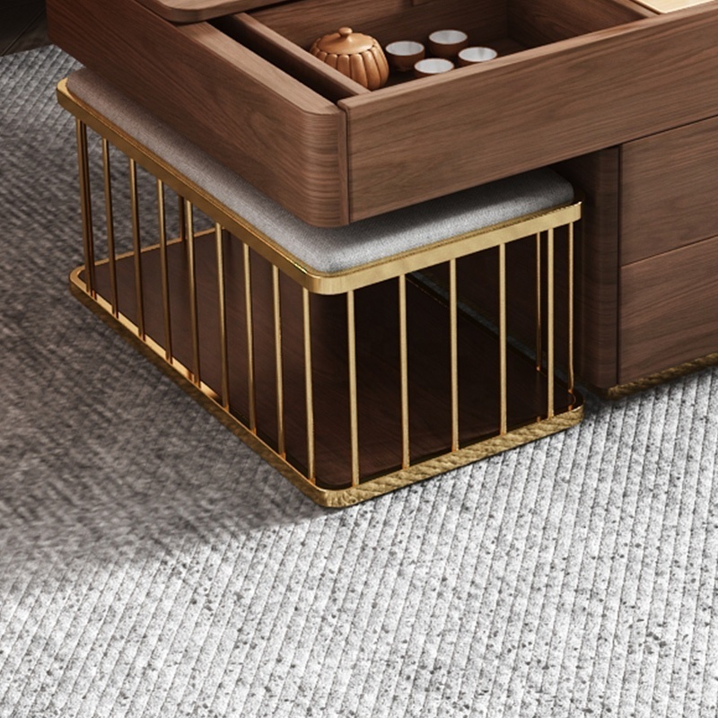 New Arrival Modern Storage Two Soft Seats Design Living Room Center Table Wooden Coffee Table