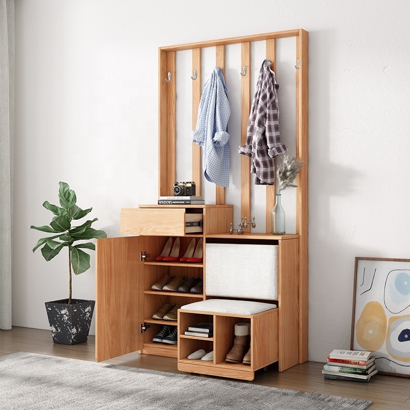 Wholesale Home Furniture Modern Storage Clothes Rack Entrance Wooden Shoe Rack Cabinet