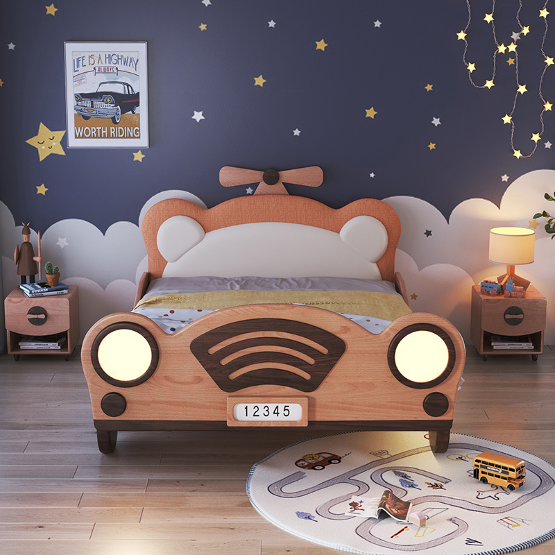 Creative Design Children Bedroom Wooden Bed Furniture Car Bed for Kids