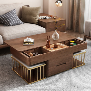 New Arrival Modern Storage Two Soft Seats Design Living Room Center Table Wooden Coffee Table