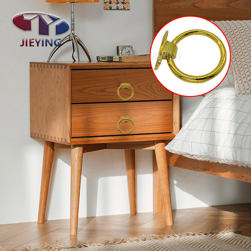 JIEYING Wholesale Sofa Chair Handle Door Buckle Gold Silver Zinc Alloy Hardware Door Cabinet Drawer Chair Ring Handle