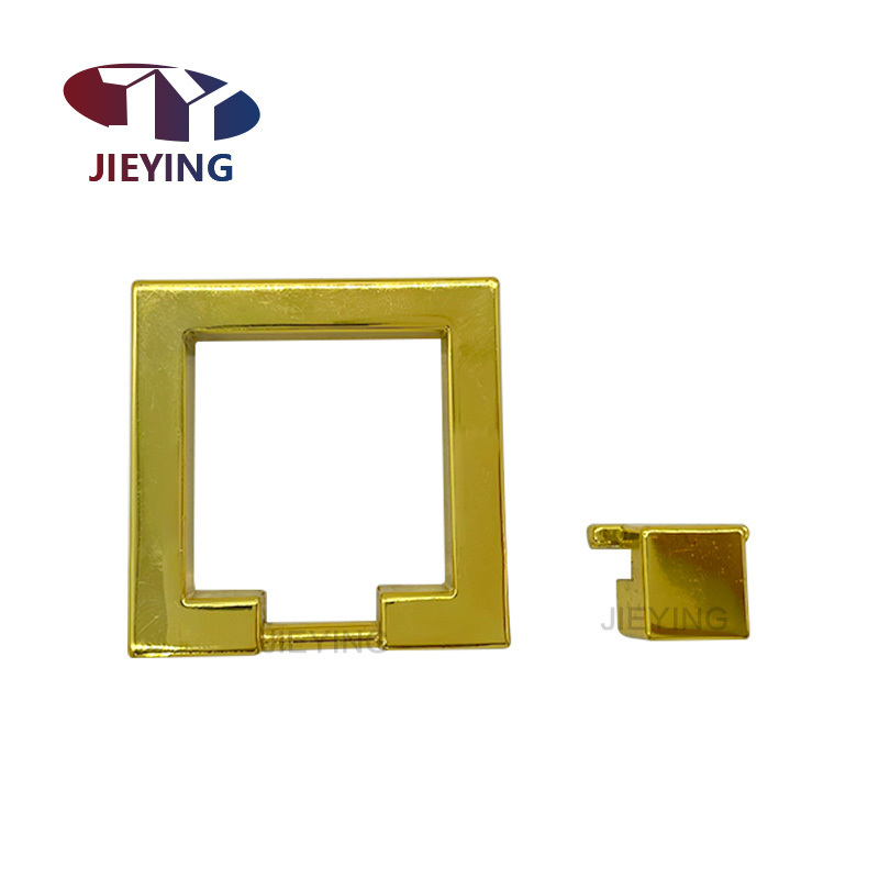 Golden Zinc Alloy Full Back Bar Stools Hardware Door Cabinets Drawer Chair Square Ring Pull Knob Sofa Chair Small Handle Knocker