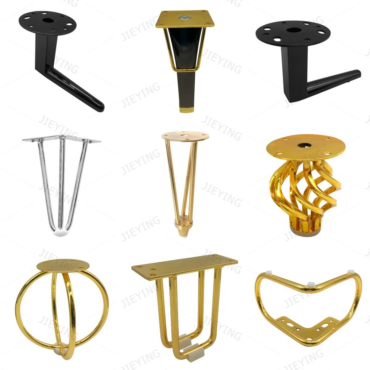 Factory custom metal furniture cabinet legs gold sofa legs metal bed legs hardware furniture feet