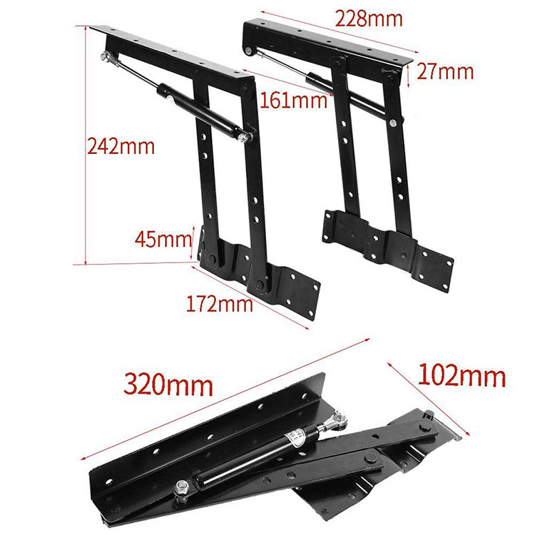 Furniture Fittings and Desk Accessories Lifting Storage Bed Hydraulic Gas Spring Hinge Tea Table Lift Up Mechanism