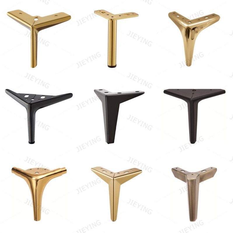 JIEYING Saudi Arabia Gold Bed Couch Cabinet Leg Metal Feet Furniture Parts Sofa Hardware Accessories