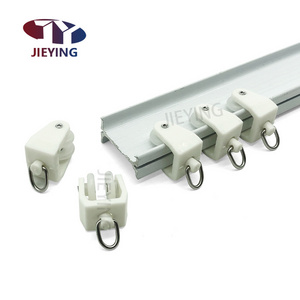 Jieying curved ceiling aluminum alloy curtain track rail pulley curved curtain track runners curtain rail accessories