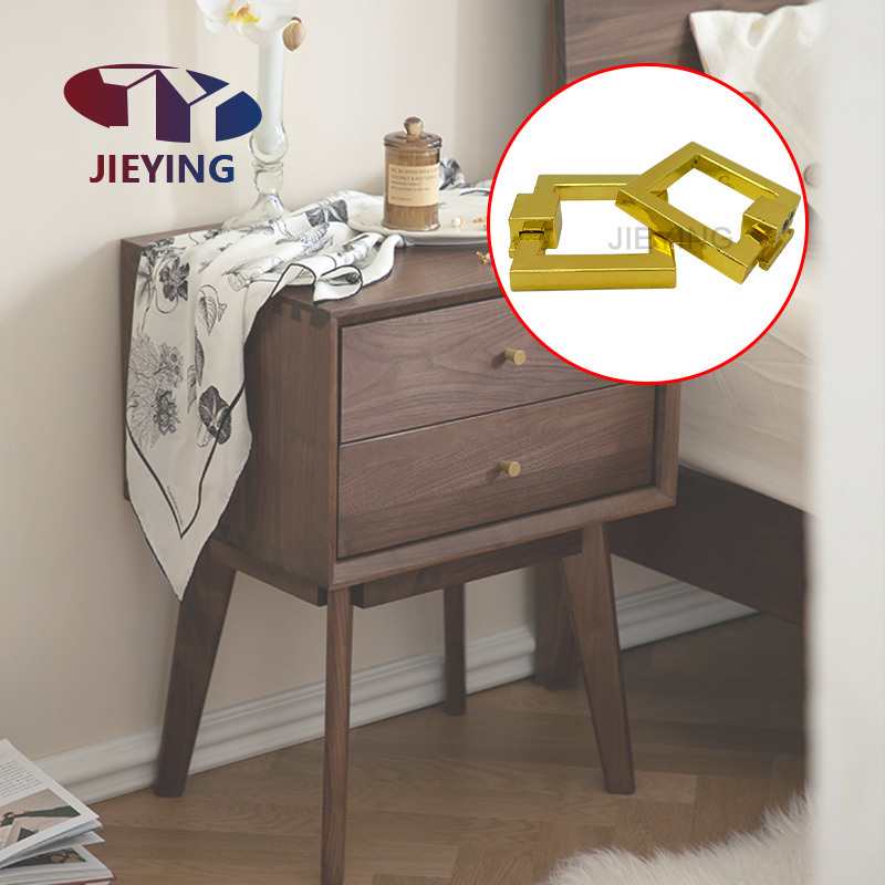 Golden Zinc Alloy Full Back Bar Stools Hardware Door Cabinets Drawer Chair Square Ring Pull Knob Sofa Chair Small Handle Knocker