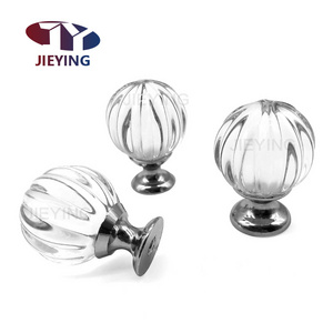 Jieying Closet Drawer Storage Box Door Handle Single Hole Transparent Acrylic Crystal Knobs Furniture Pull