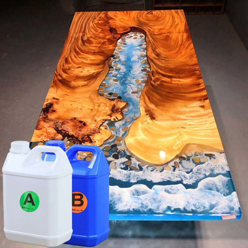 Factory Wholesale Table Floor Art AB Glue Two Component craft resin Liquid Crystal Clear Epoxy Resin